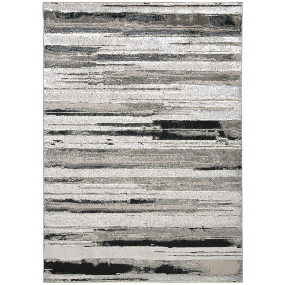 Micah Modern Metallic Gradient Rug, Silver/Black, 1ft-8in x 2ft-10in Accent Rug, 6943049FSLV000P18. Picture 2