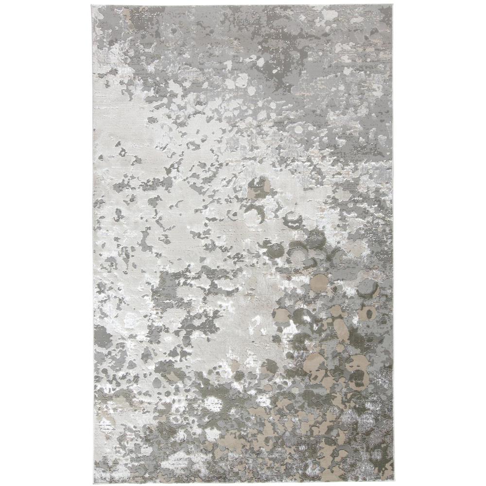 Micah Modern Metallic Fluid Rug, Silver/Ivory Bone, 1ft-8in x 2ft-10in Accent Rug, 6943336FSLVGRYP18. Picture 2