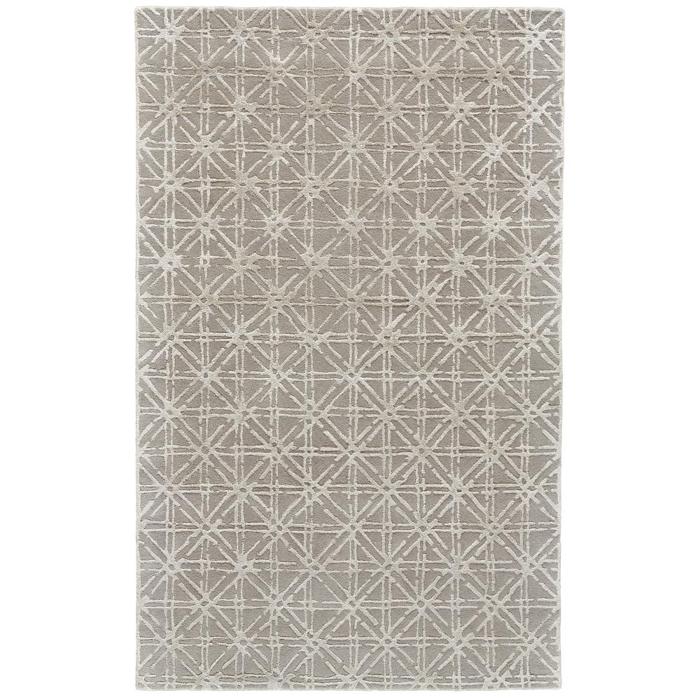 Manoa Tufted Lattice Wool Rug, Natural Tan/Oyster, 5ft x 8ft Area Rug, 7188353FBGEBGEE10. Picture 2