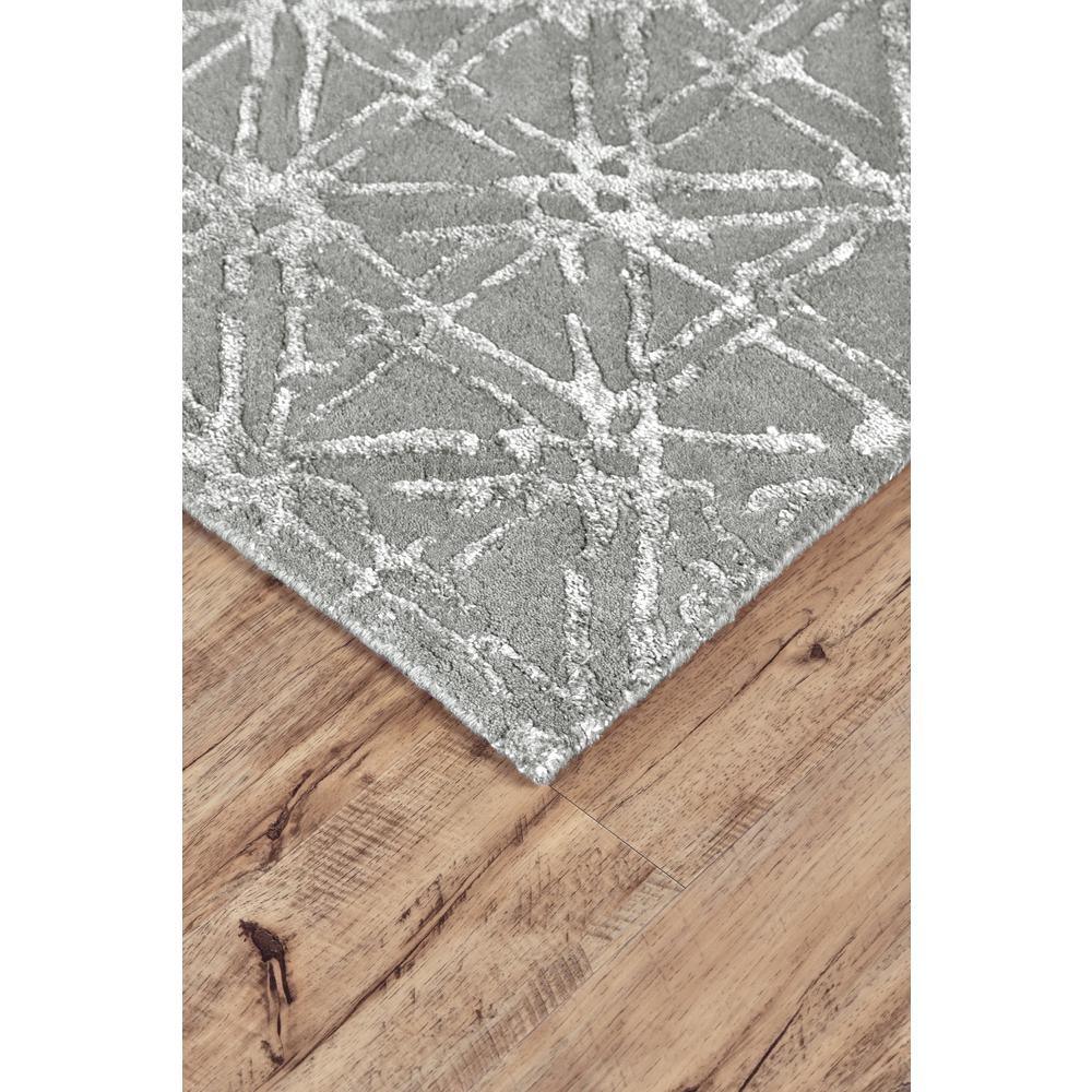 Manoa Tufted Lattice Wool Rug, Cool Gray, 5ft x 8ft Area Rug, 7188353FGRYSLVE10. Picture 3