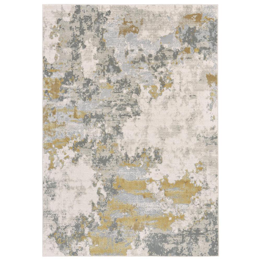 Waldor Metallic Abstract Rug, Golden Glow/Ivory, 5ft x 8ft Area Rug, 7353970FGLDBIRE10. Picture 2