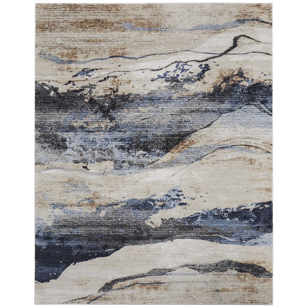 Sonora Modern Abstract, Tan/Blue/Gray, 7'-10" x 10'-3" Area Rug. Picture 1