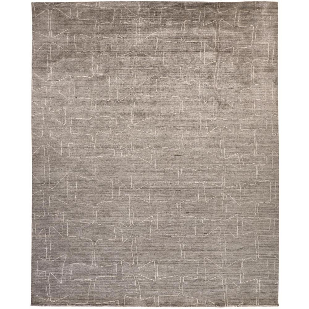 Lennox Modern Abstract Minimalist Rug, Ash Gray/Ivory, 5ft x 8ft Area Rug, 8028697FTPEIVYE10. Picture 2