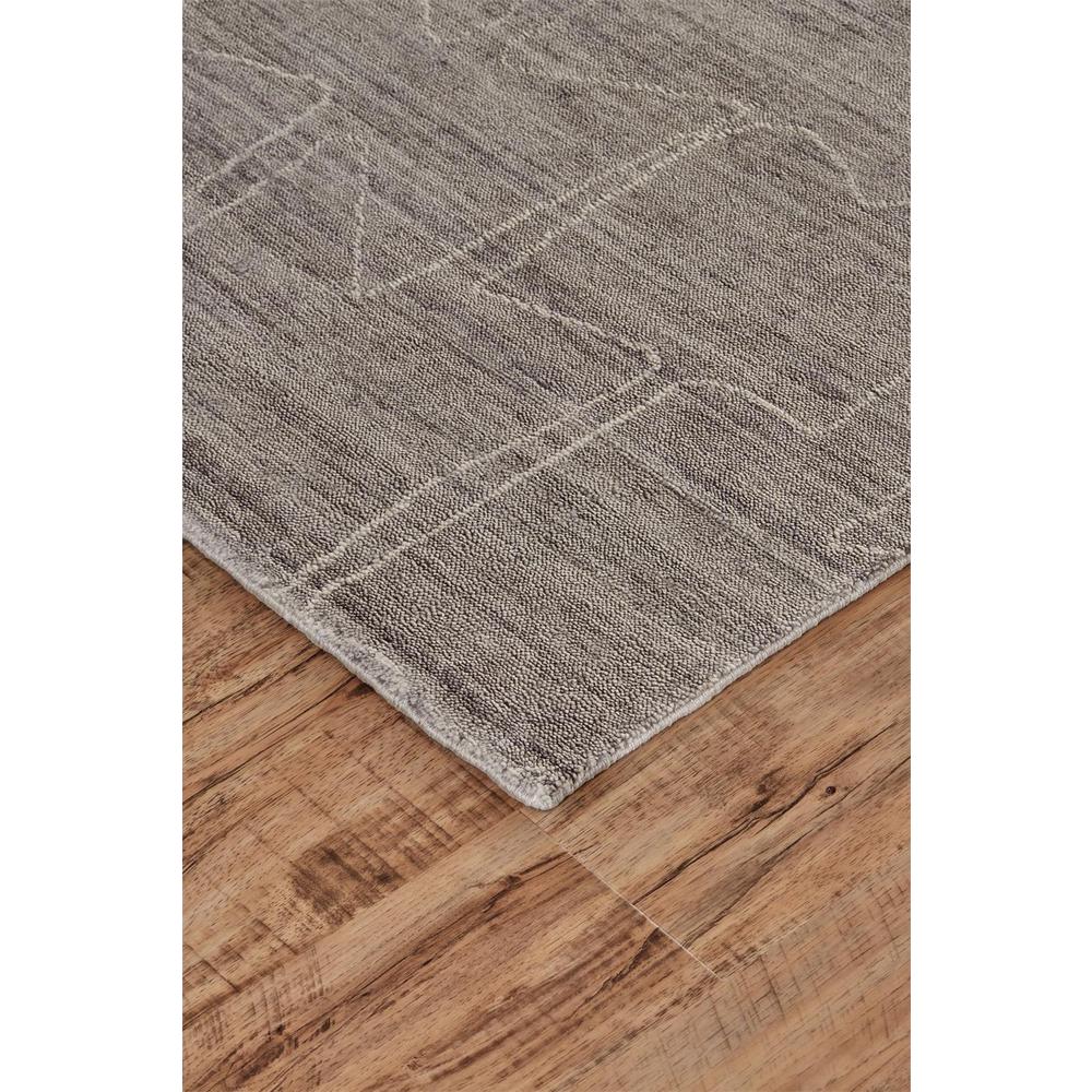 Lennox Modern Abstract Minimalist Rug, Ash Gray/Ivory, 5ft x 8ft Area Rug, 8028697FTPEIVYE10. Picture 3