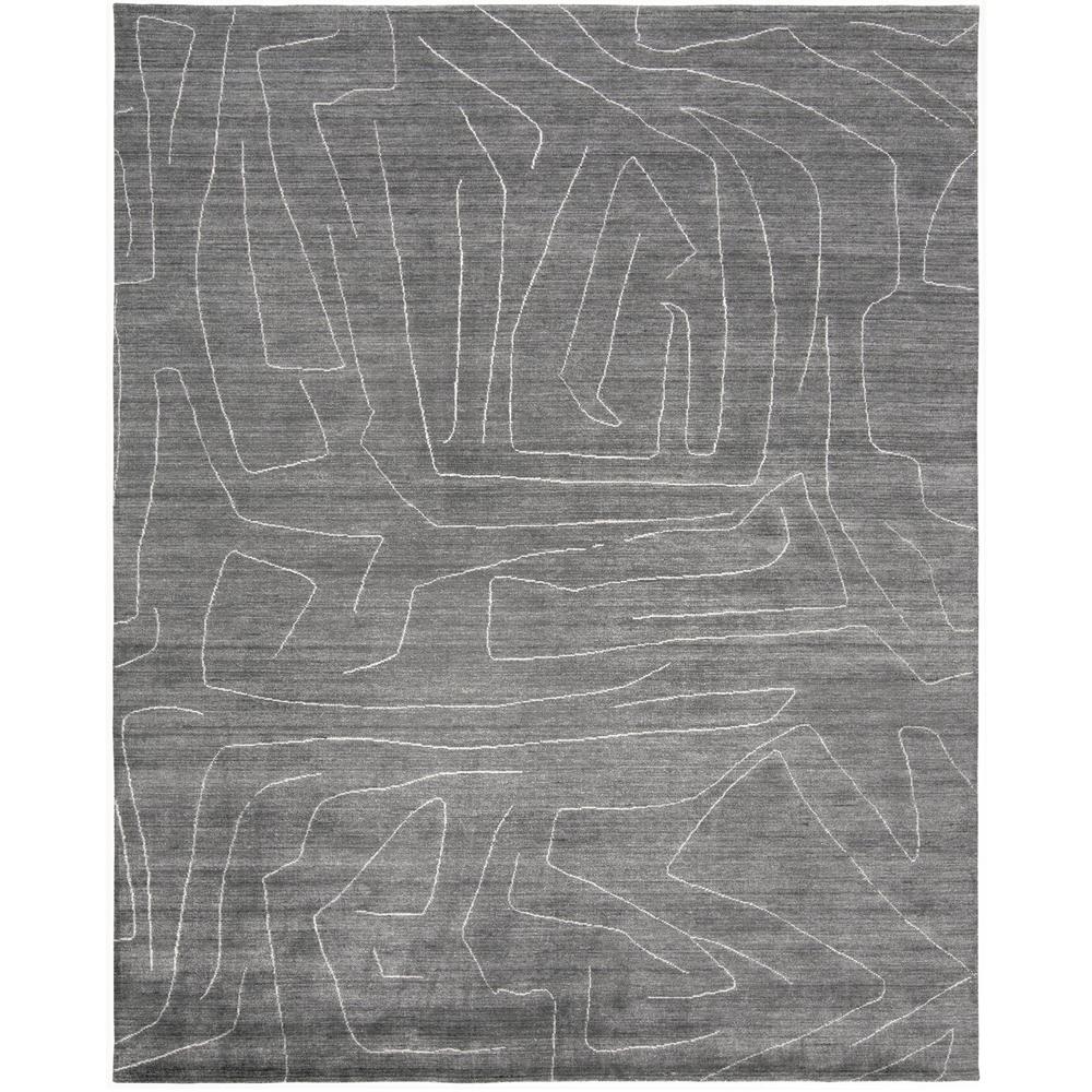 Lennox Modern Abstract Minimalist Rug, Charcoal Gray, 5ft x 8ft Area Rug, 8028698FCHL000E10. Picture 2