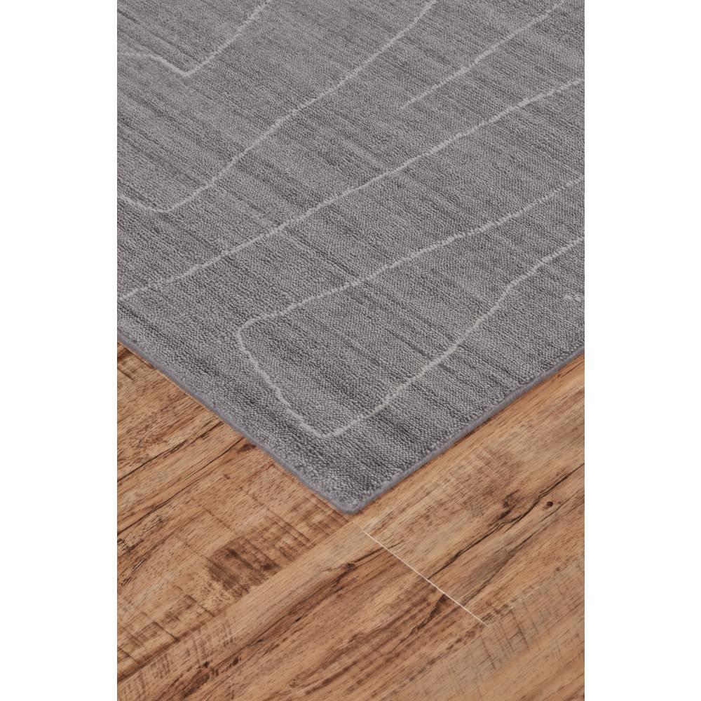 Lennox Modern Abstract Minimalist Rug, Charcoal Gray, 5ft x 8ft Area Rug, 8028698FCHL000E10. Picture 3
