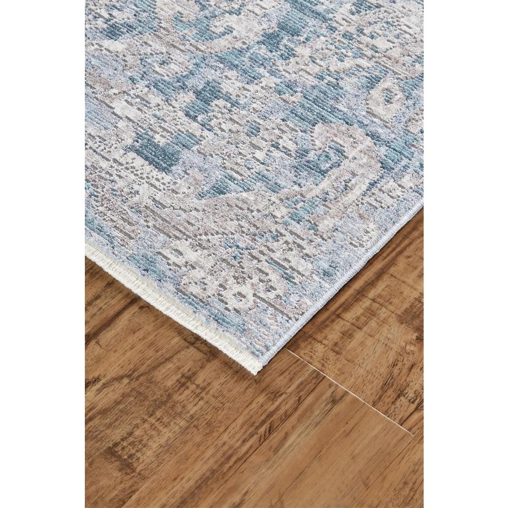 Cecily Luxury Distressed Ornamental Rug, Gray/Teal Blue, 3ft x 5ft Accent Rug, 8573574FATL000B00. Picture 3