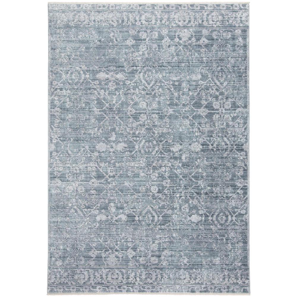 Cecily Luxury Distressed OrnamentalAccent Rug, Teal Blue/Gray Mist, 3ft x 5ft, 8573595FBLUTQSB00. Picture 2