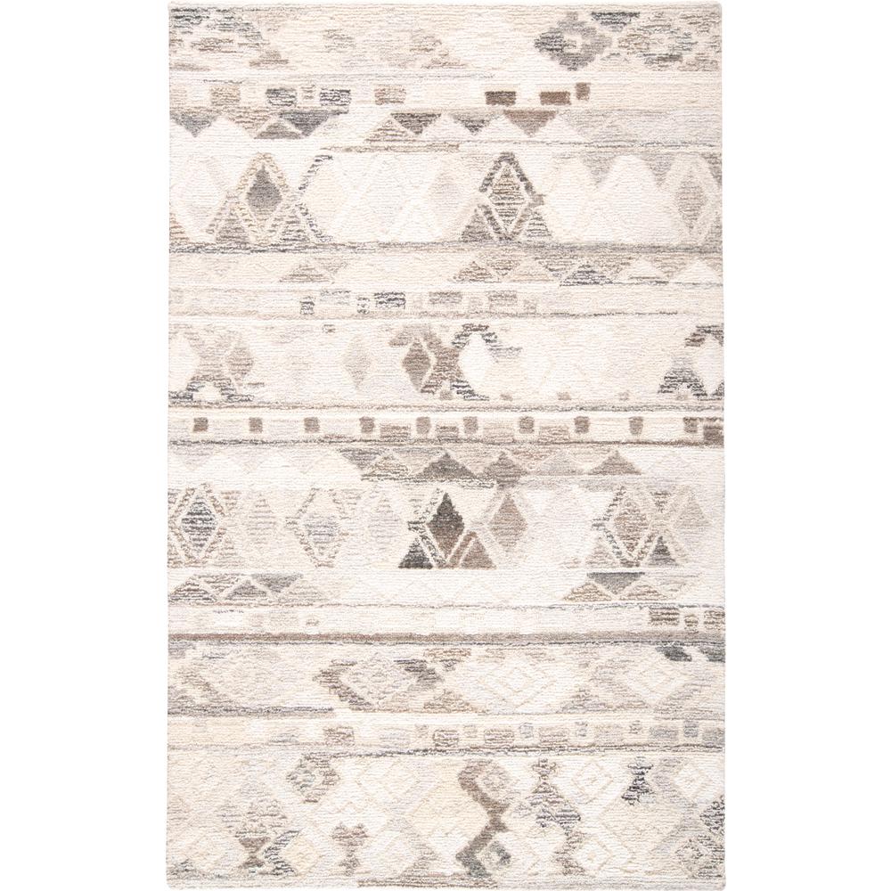 Asher Gradient Distressed Diamond Wool Rug, Ivory/Brown, 3ft-6in x 5ft-6in, 8638770FBRNNATC50. Picture 2