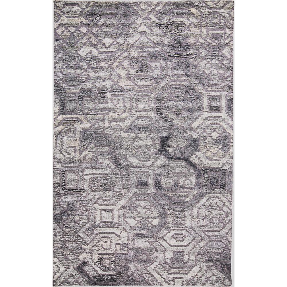 Asher Lustrous Geometric Wool Accent Rug, Light/Dark Gray, 3ft-6in x 5ft-6in, 8638772FMGY000C50. Picture 2