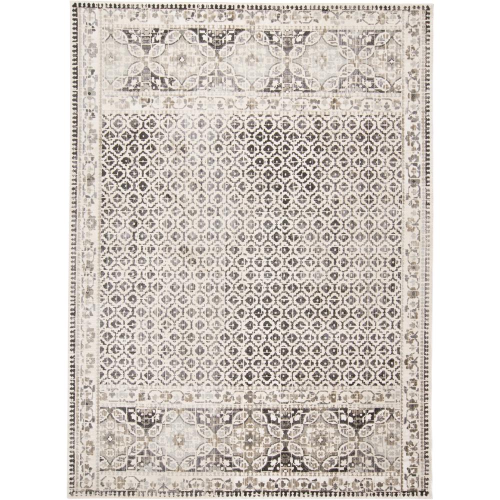Kano Distressed Geometric Floral Accent Rug, Gray/Ivory, 4ft-3in x 6ft-3in, 8643874FGRYIVYC16. Picture 2