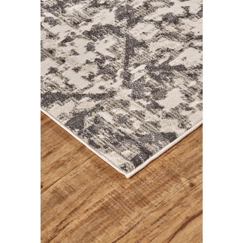 Kano Distressed Medallion Diamond Rug, Ivory/Gray, 2ft - 7in x 8ft, Runner, 8643876FCHLIVYI7A. Picture 3