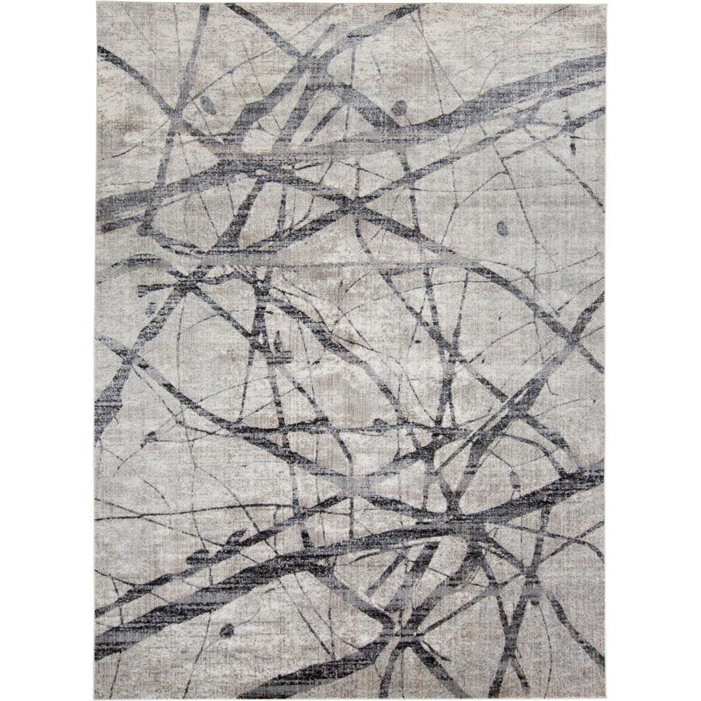 Kano Modern Abstract Rug, Warm Gray/Charcoal, 4ft - 3in x 6ft - 3in Area Rug, 8643877FCHLGRYC16. Picture 2
