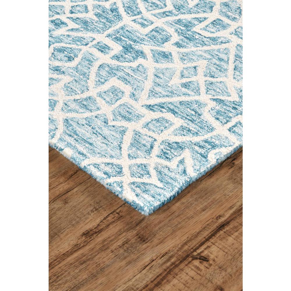 Rhett Geometric Mosaic Rug, Ocean Teal Blue/Ivory, 9ft x 12ft Area Rug, 868I8068TEL000G00. Picture 2