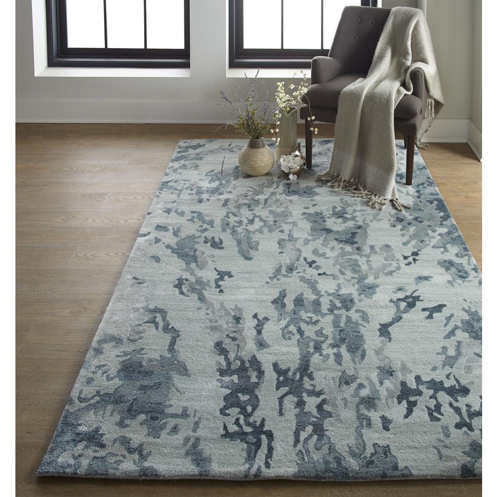 Dryden Contemporary Abstract Rug, Gray Mist/Teal Green, 5ft x 8ft Area Rug, 8738788FMST000E10. Picture 1