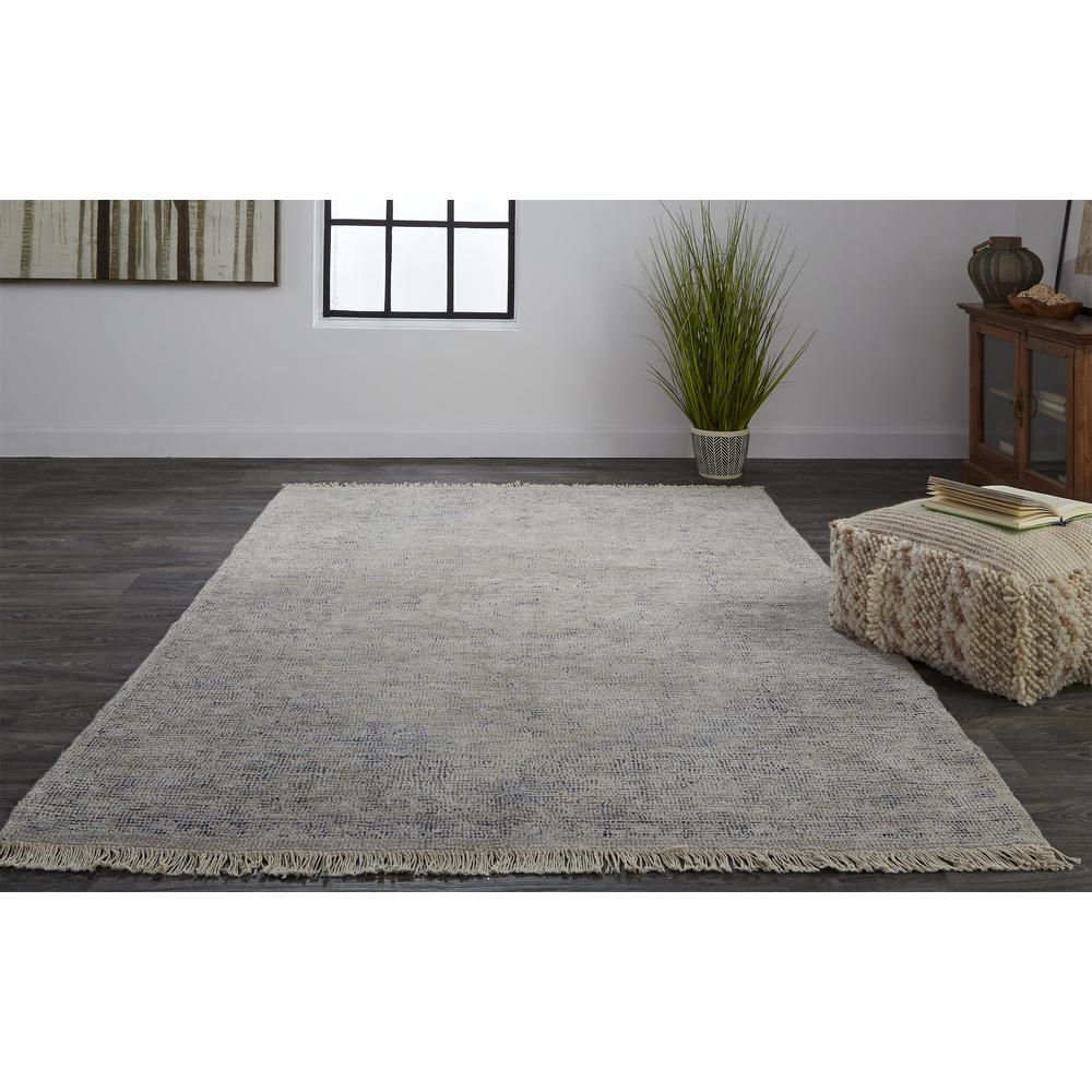 Caldwell Vintage Space Dyed Wool Accent Rug, Spa Blue/Warm Gray, 3ft-6in x 5ft-6in, 8798108FBLU000C50. Picture 1