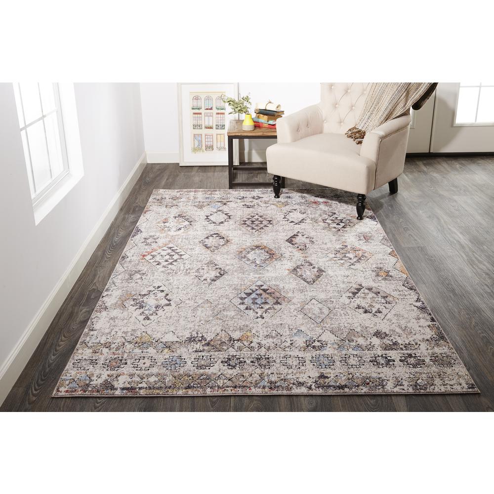 Armant Bohemian Space-dyed Rug, Diamonds, Blue/Gray, 5ft-3in x 7ft-6in Area Rug, 8803910FSNDMLTE76. Picture 1