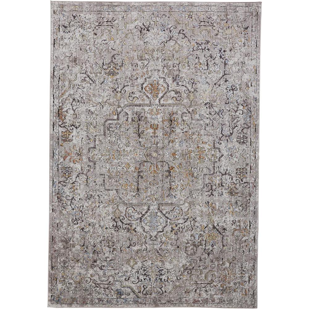 Armant Medallion Space-dyed Rug, Warm Gray/Orange, 5ft-3in x 7ft-6in Area Rug, 8803911FGRY000E76. Picture 2