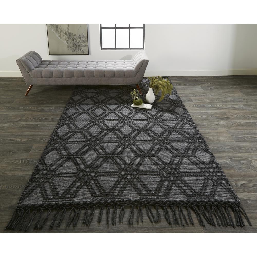 Phoenix Contemporary Moroccan Style Rug, Charcoal Gray, 5ft x 7ft - 6in Area Rug, 8820807FCHL000E70. Picture 1