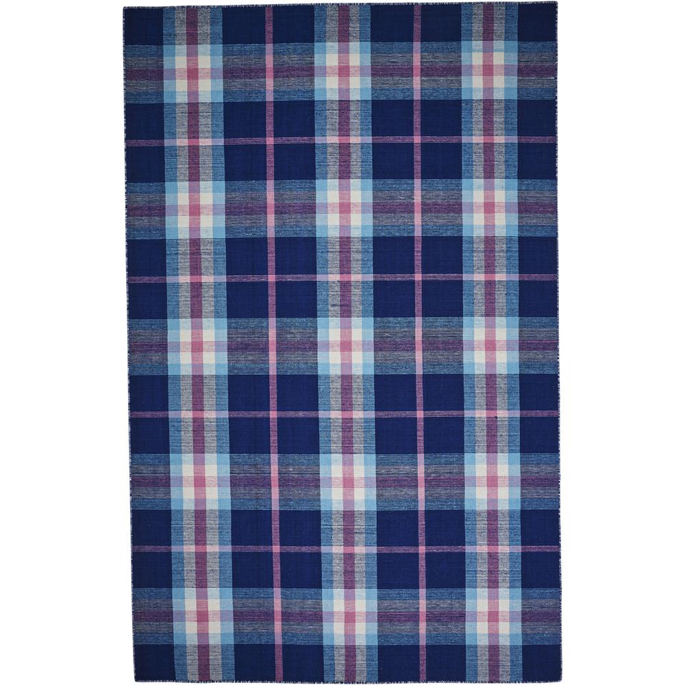 Crosby Eco-Friendly PET Dhurrie, Bright Blue/Peony Pink, 5ft x 8ft Area Rug, 8830565FNVY000E10. Picture 2