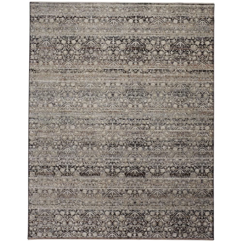 Caprio Space Dyed Ornamental Area Rug, Ink Blue/Beige/Rust, 5ft-3in x 7ft-6in, 9203961FSTN000E76. Picture 2