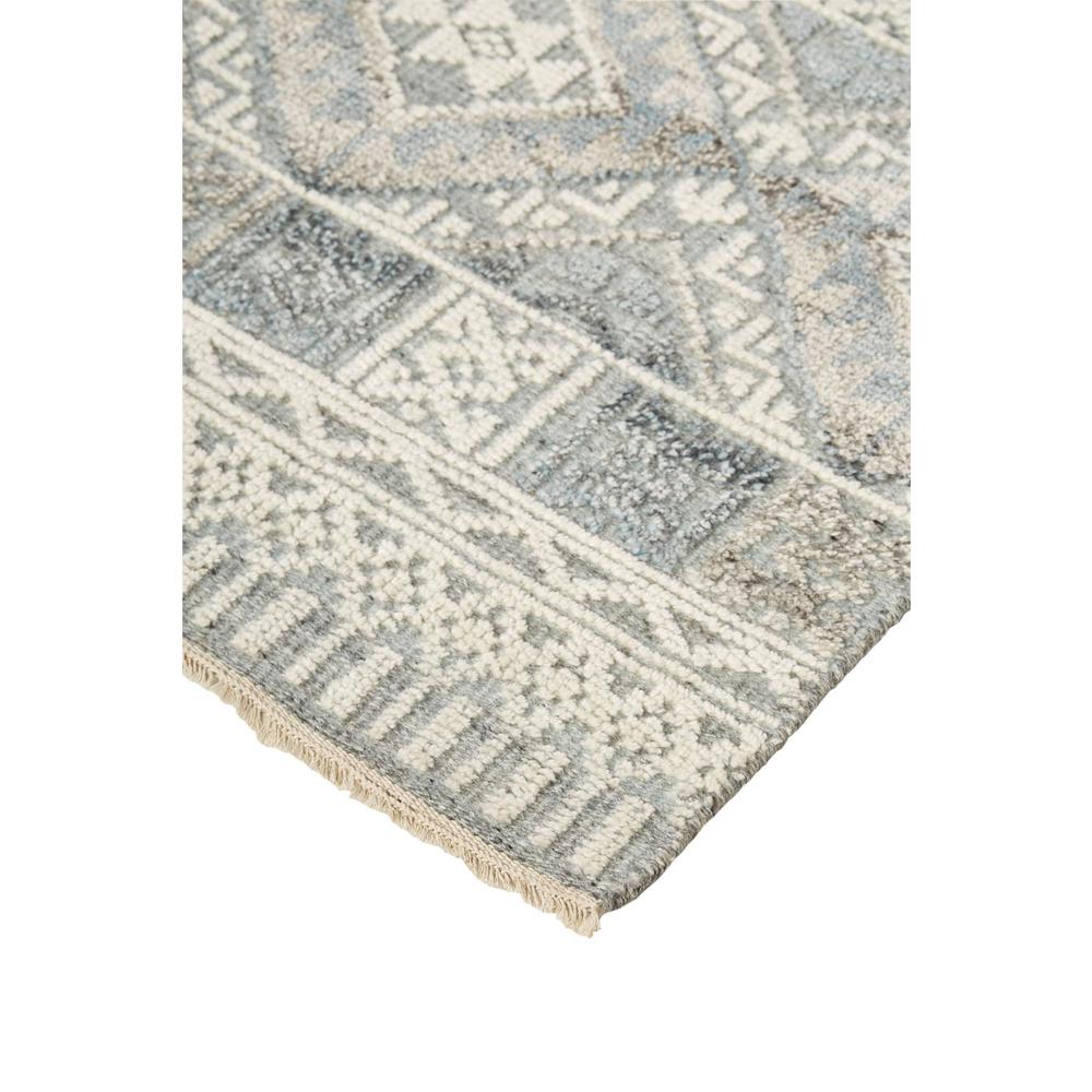 Payton Geometric Tribal Rug, Aqua Blue/Ivory/Gray, 2ft - 6in x 10ft, Runner, 9806495FGRYBLUI10. Picture 3