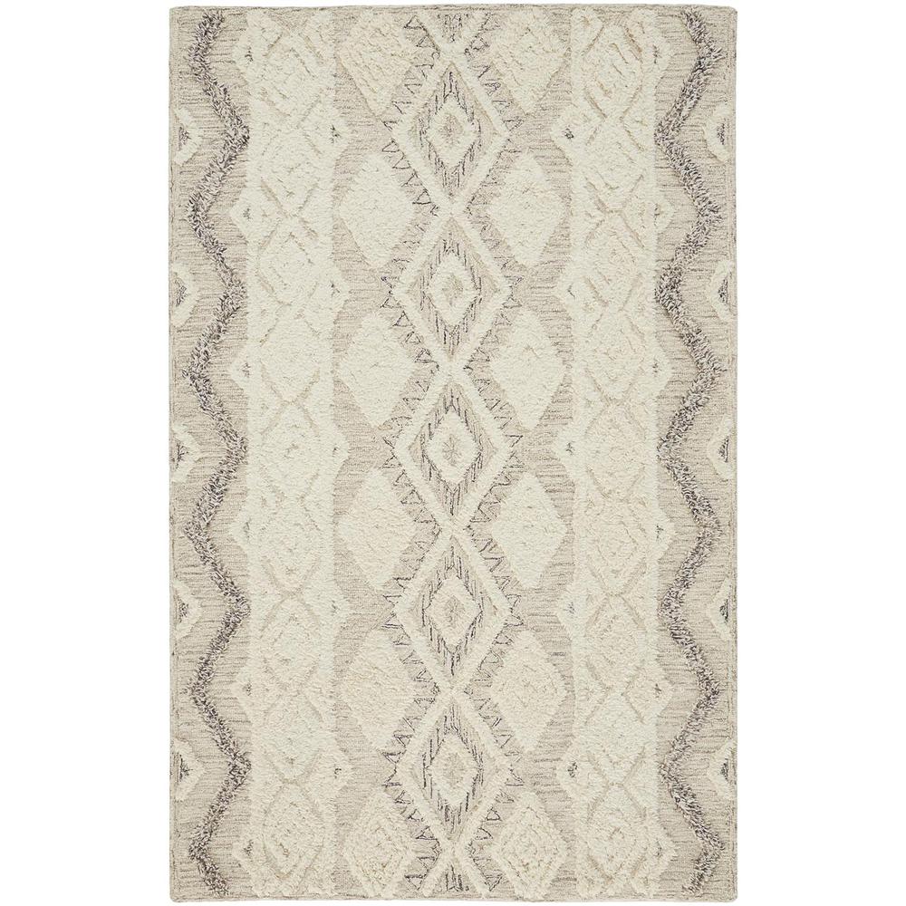 Anica Premium Wool Tufted Rug, Moroccan Style, Ivory/Gray, 4ft x 6ft Accent Rug, ANC8006FGRY000C00. Picture 2