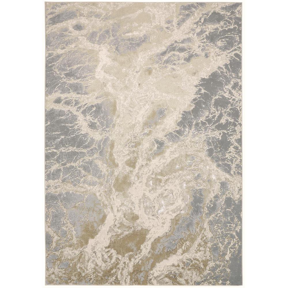 Aura Modern Marbled Rug, Beige/Gray/Gold, 1ft - 8in x 2ft - 10in Accent Rug, AUR3563FBGEGRYP18. Picture 2