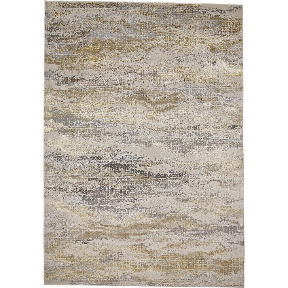 Aura Luxe Modern Rug, Gold/Cloudy Gray, 1ft-8in x 2ft-10in Accent Rug, AUR3735FGLDGRYP18. Picture 2
