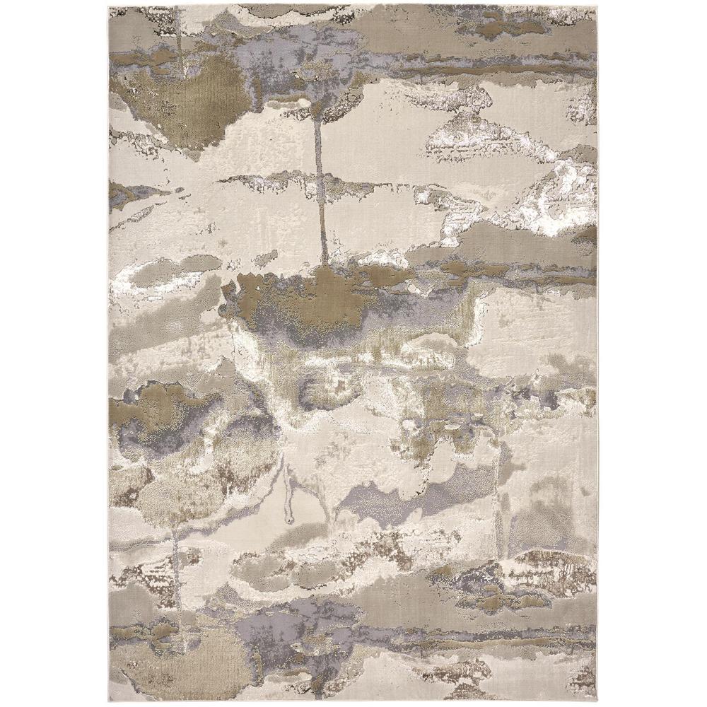 Aura Modern Marbled Rug, Beige/Gold/Gray, 1ft - 8in x 2ft - 10in Accent Rug, AUR3737FGLDGRYP18. Picture 2