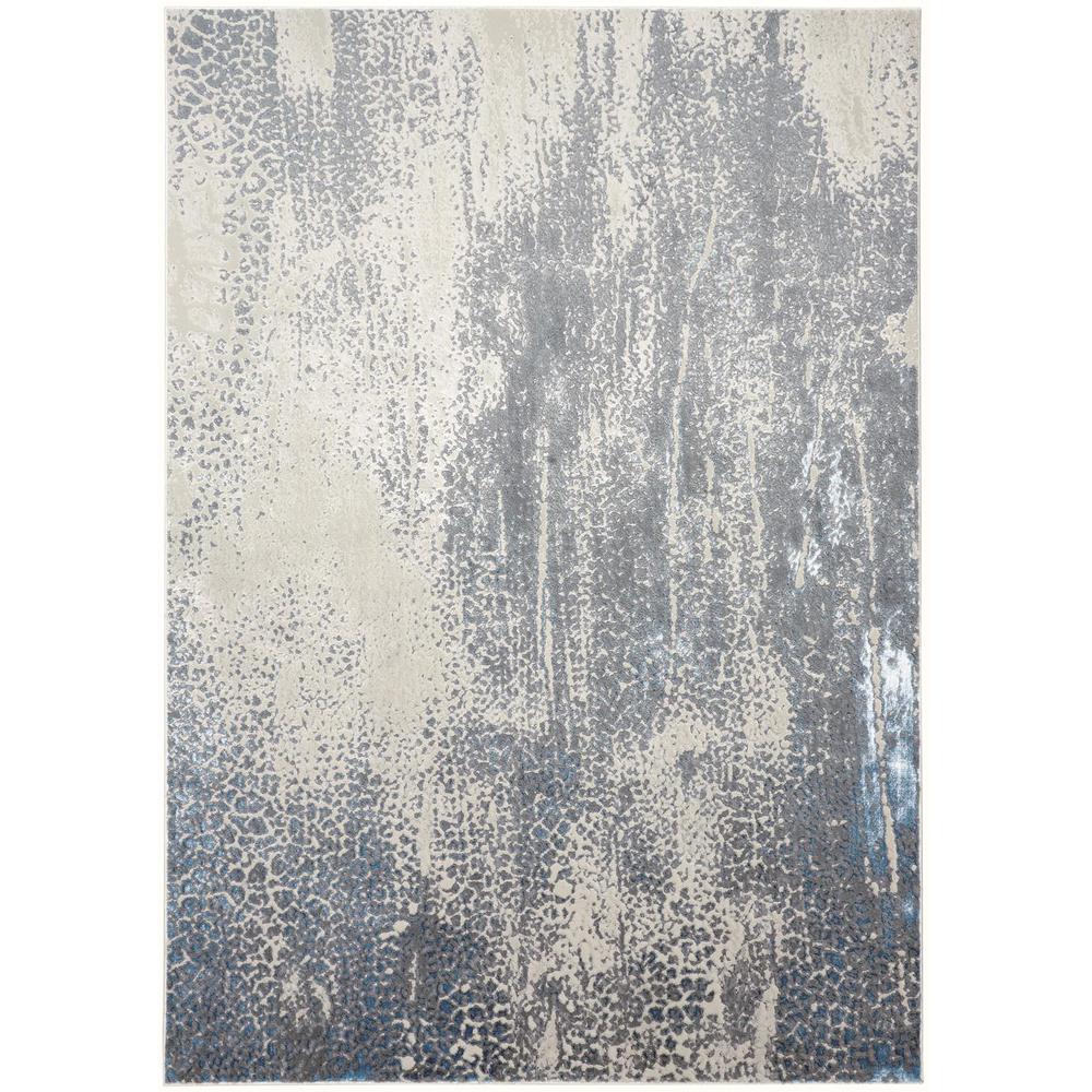 Azure Modern Metallic Watercolor Accent Rug, Teal/Gray/Beige, 1ft-8in x 2ft-10in, AZR3401FGRYBLUP18. Picture 1