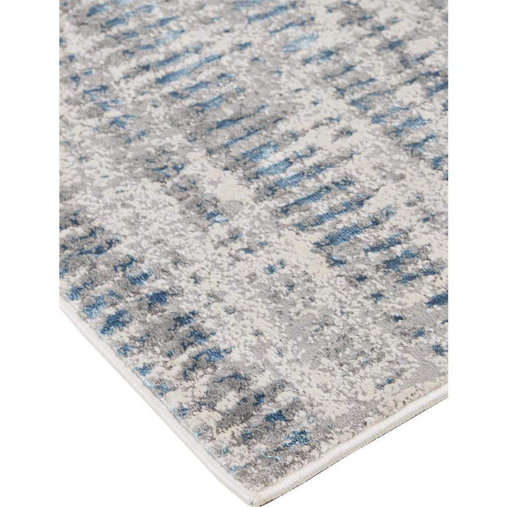 Azure Modern Metallic Distressed Runner, Teal/Gray, 1ft-8in x 2ft-10in, AZR3402FBLUGRYP18. Picture 2