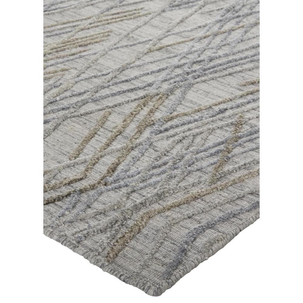 Elias Abstract Diamond Accent Rug, High/Low, Silver/Blue, 3ft-6in x 5ft-6in, ELS6589FSLV000C50. Picture 3