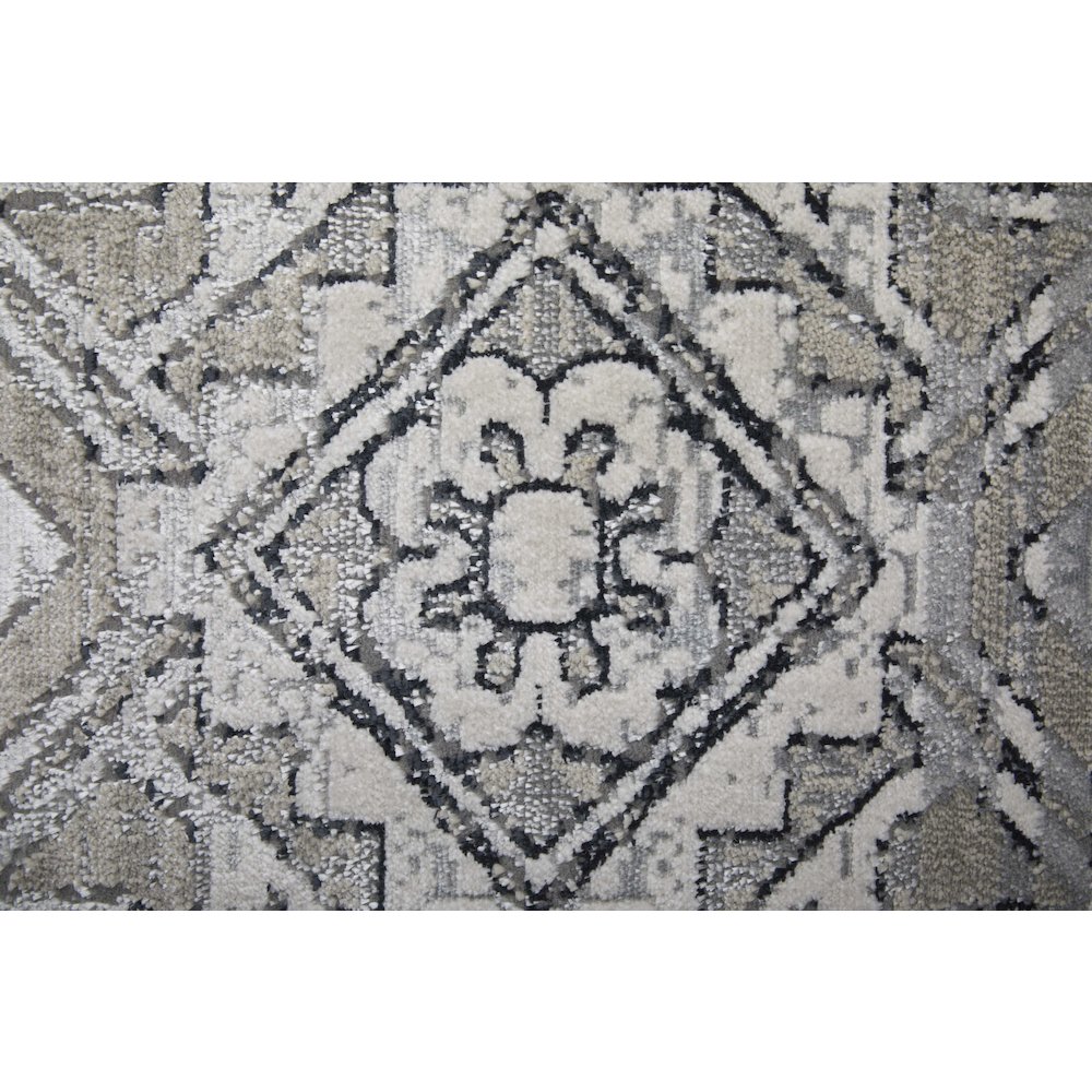 Macklaine Transitional Distressed, Ivory/Silver/Black, 12' x 15' Area Rug. Picture 6