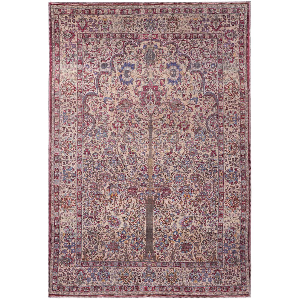 Rawlins Transitional Oriental, Red/Tan/Pink, 3'-11" x 6' Accent Rug. Picture 1