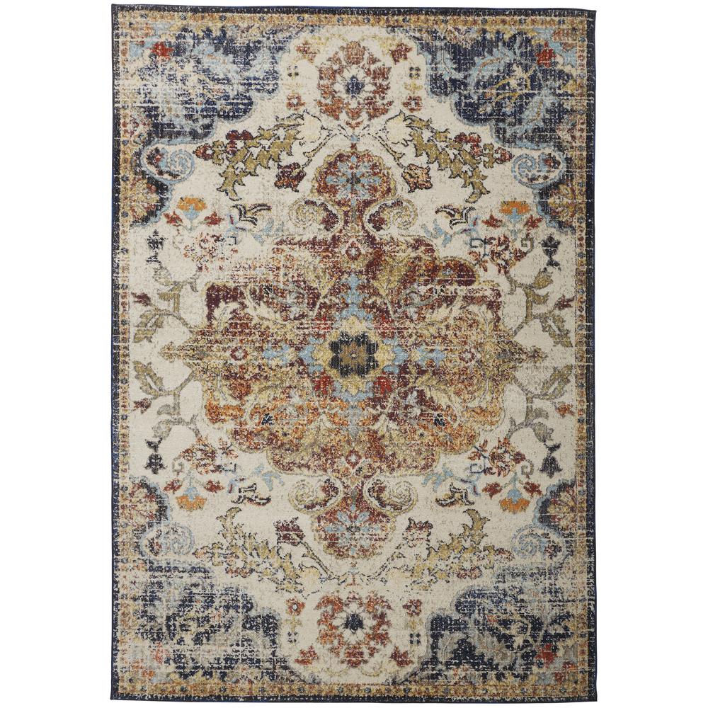 Bellini Vintage Bohemian Rug, Honey Gold/Blue, 7ft-10in x 110in Area Rug, I78I3138BLUREDGCT. Picture 2
