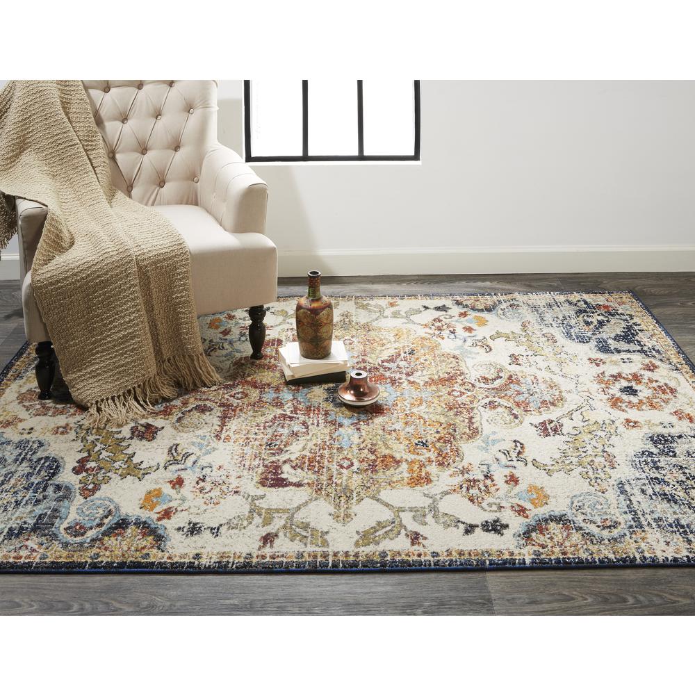 Bellini Vintage Bohemian Rug, Honey Gold/Blue, 7ft-10in x 110in Area Rug, I78I3138BLUREDGCT. Picture 1