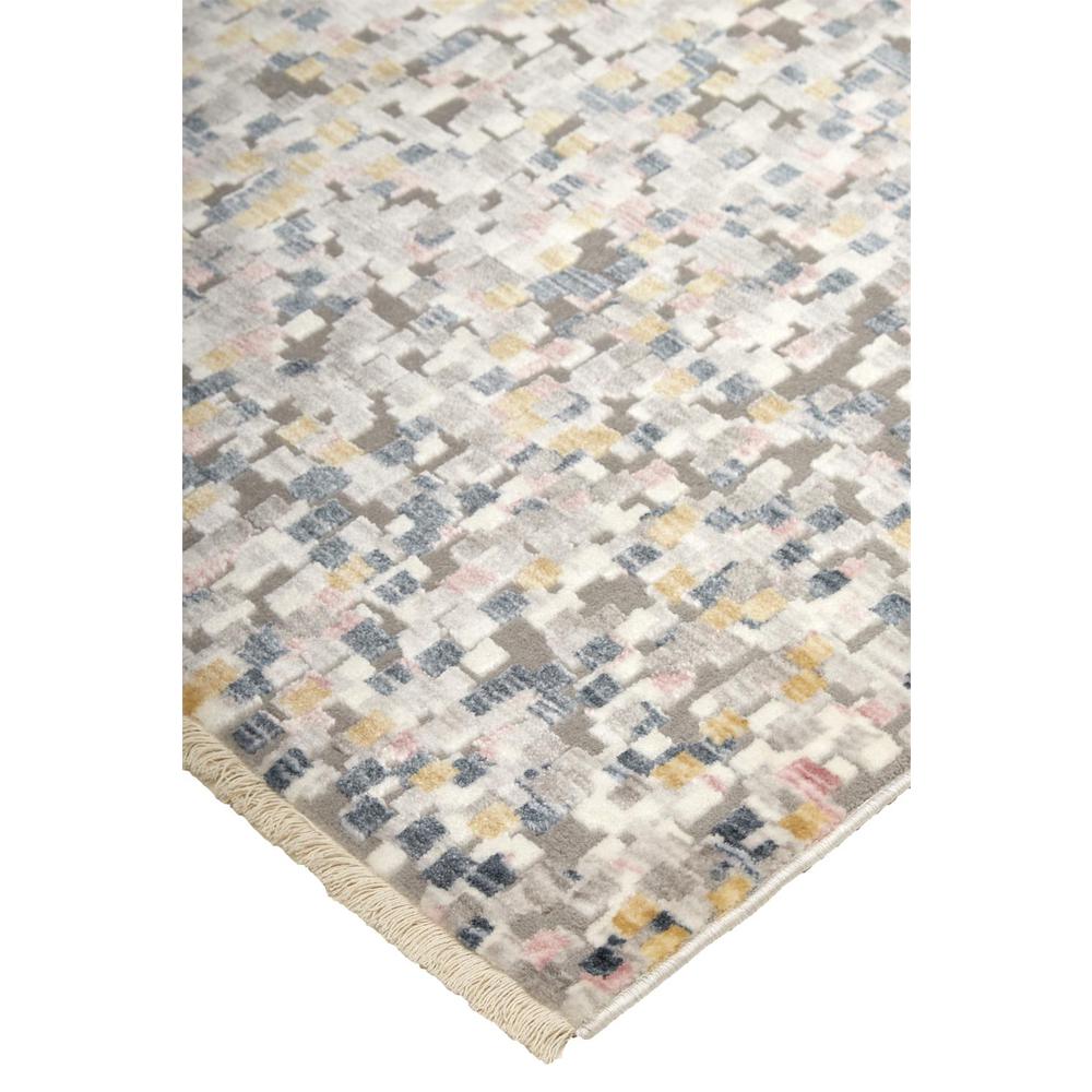 Kyra Mosaic Abstract Rug, Gray/Gold/Blue, 3ft - 6in x 5ft - 6in Accent Rug, KYR3855FIVYBLUC50. Picture 3