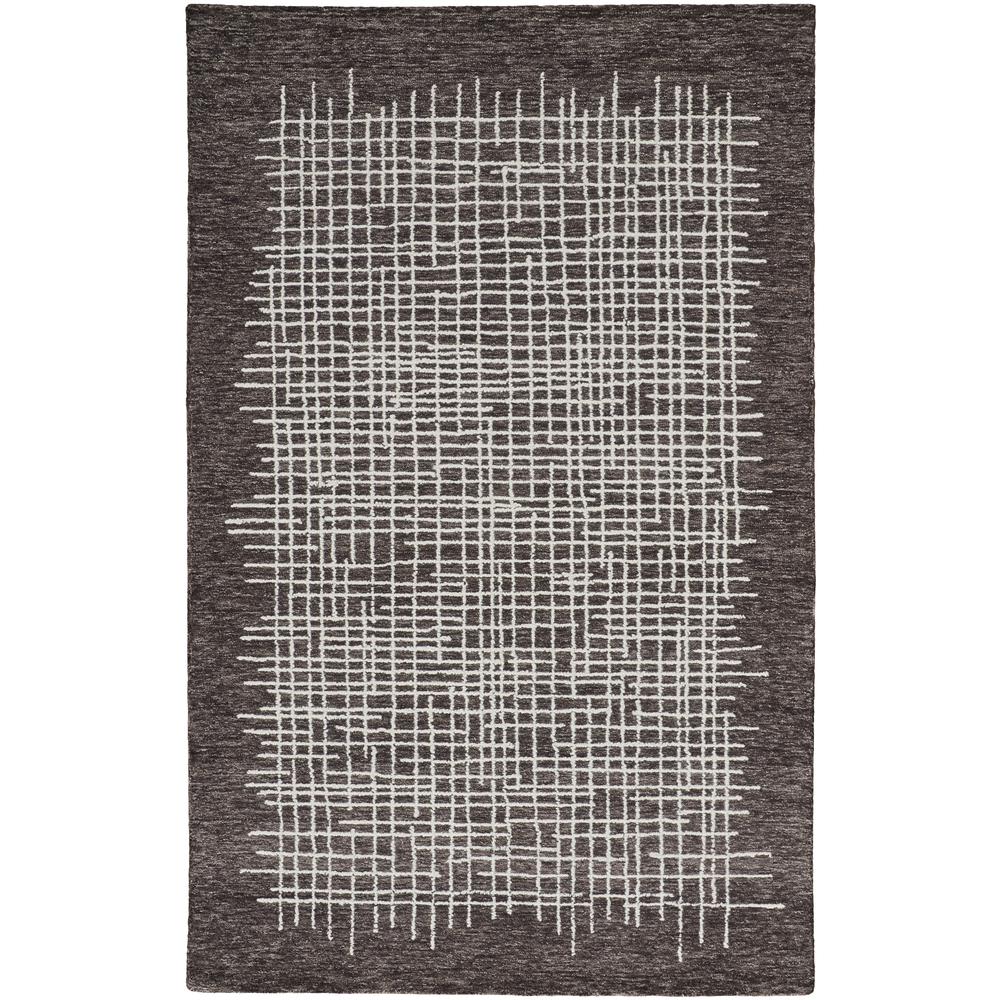 Maddox Modern Tufted Architectural Area Rug, Chocolate Brown, 8ft x 10ft 14ft, MDX8630FBRN000F00. Picture 2
