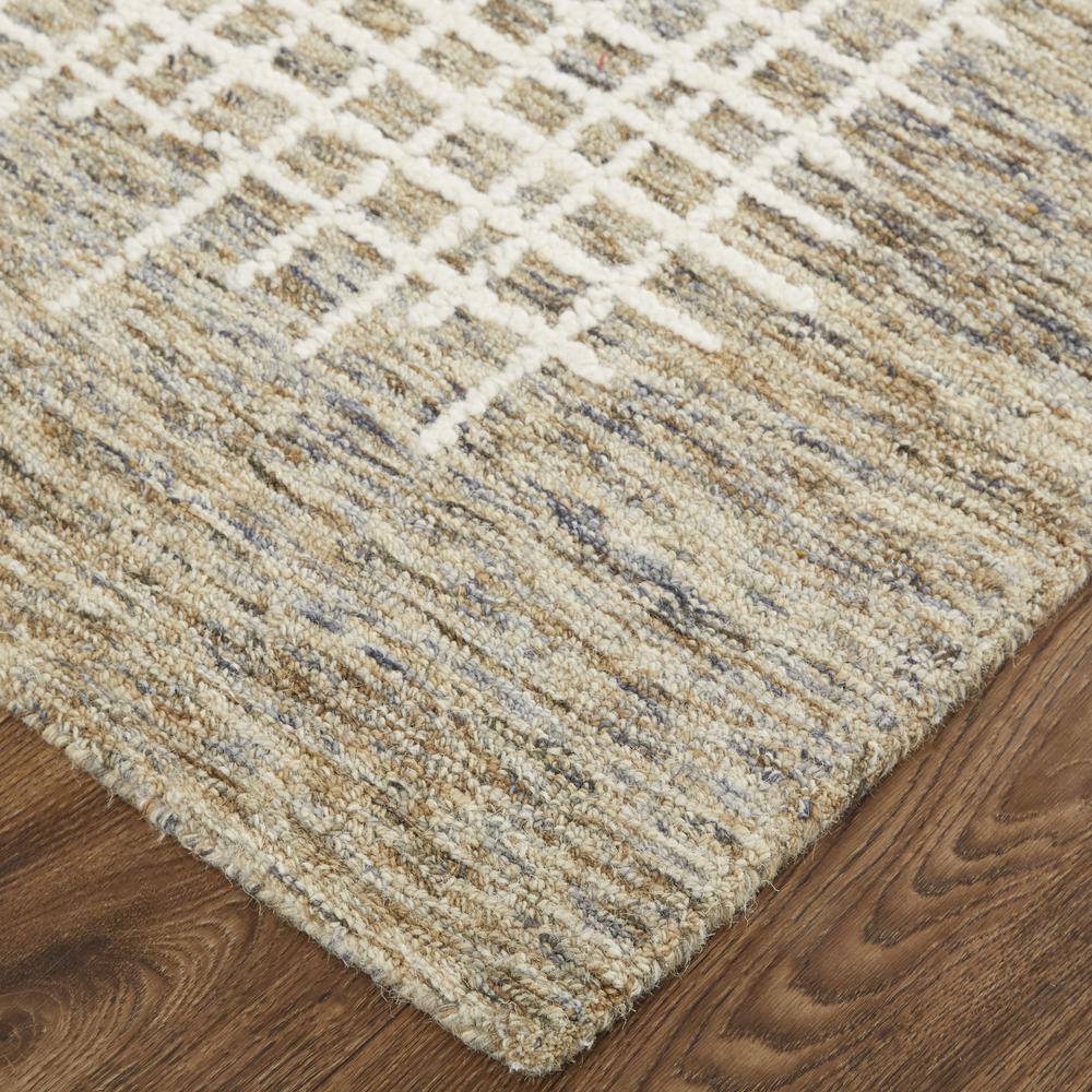 Maddox Modern Tufted Architectural Area Rug, Pebble Tan/Ivory, 8ft x 10ft, MDX8630FCHLBRNF00. Picture 3