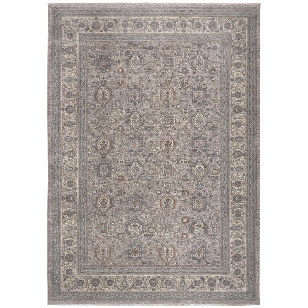 Marquette Rustic Persian Farmhouse Rug, Warm Gray/Blue, 2ft - 8in x 10ft, Runner, MRQ3761FGRYMLTI8B. Picture 2