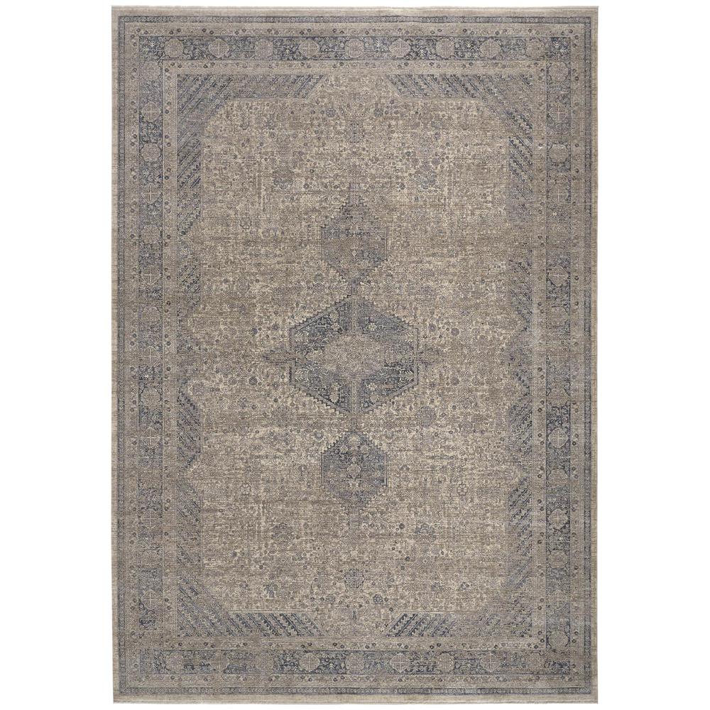 Marquette Rustic Persian Farmhouse Rug, Warm Gray/Blue, 2ft - 8in x 10ft, Runner, MRQ3775FGRY000I8B. Picture 2