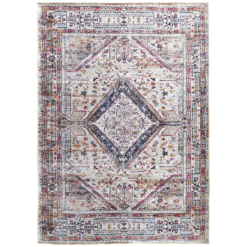 Percy Vintage Medallion Rug, Gray/Blue/Magenta, 5ft-3in x 7ft-6in Area Rug, PRC39AMFMLT000E76. Picture 2