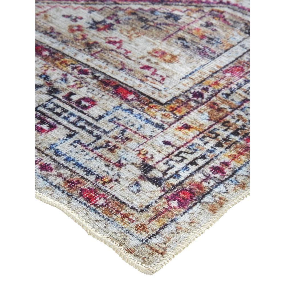 Percy Vintage Medallion Rug, Gray/Blue/Magenta, 5ft-3in x 7ft-6in Area Rug, PRC39AMFMLT000E76. Picture 3