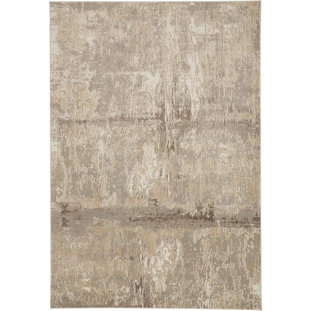 Frida Distressed Abstract WatercolorAccent Rug, Latte Tan/Gray, 2ft-1in x 3ft, PRK3701FIVYGRYP21. Picture 1