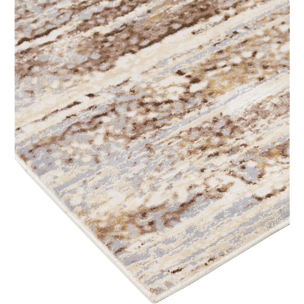 Frida Distressed Abstract Prismatic Accent Rug, Ivory/Warm Brown, 2ft-1in x 3ft, PRK3705FIVYGRYP21. Picture 2