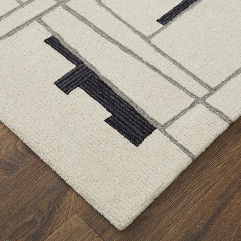 Maguire Transitional Abstract, Ivory/Gray/Taupe, 3'-6" x 5'-6" Accent Rug. Picture 3