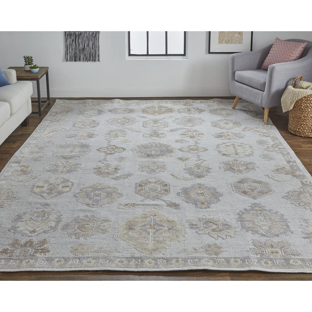 Wendover Eco Friendly PET Oushak Rug, Vapor Gray/Bone/Tan, 8ft x 10ft Area Rug, WND6848FGRY000F00. Picture 1