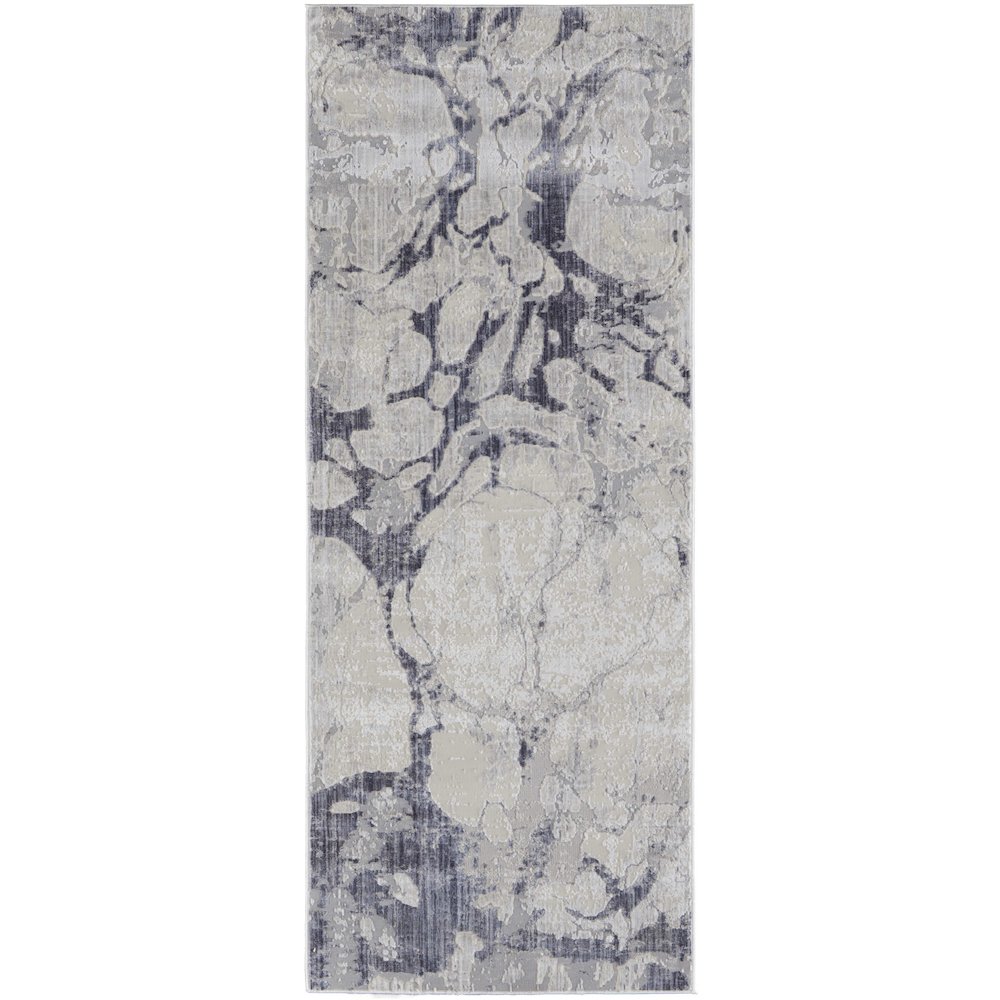 Laina Transitional Abstract, Ivory/Blue, 3' x 10' Runner. Picture 1