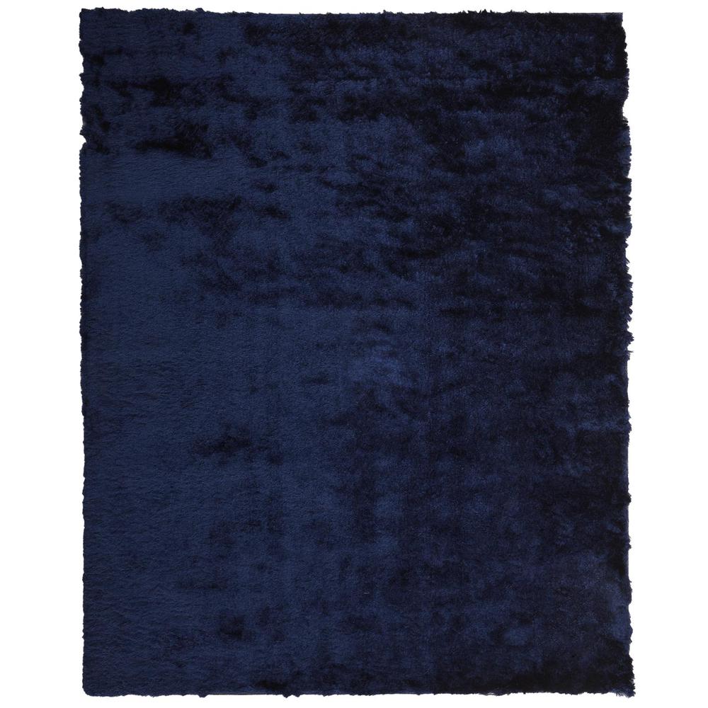 Indochine Plush Shag Rug with Metallic Sheen, Dark Blue, 7ft-6in x 9ft-6in Area Rug, 4944550FDBL000F50. Picture 2